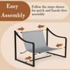 Metal Frame Armchair with Upholstered Seat for Living Room Bedroom Study Room Rest - 3 of 4