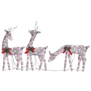 vidaXL Christmas Decoration Reindeer Family Christmas Lighting with LEDs Mesh - 1 of 4