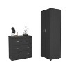 2 Piece Bedroom Set, London Armoire + Capri Three Drawer Dresser, Black - 2 of 4