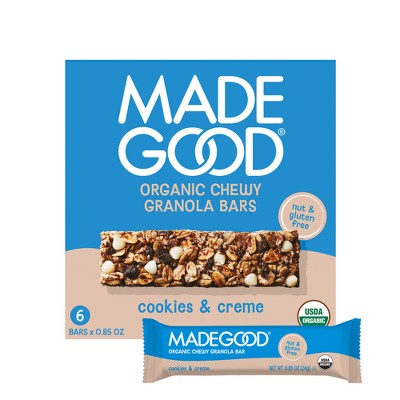 MadeGood Cookies & Creme Granola Bar - 5.1oz/6ct