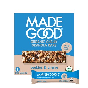 MadeGood Cookies & Creme Granola Bar - 5.1oz/6ct - 1 of 4