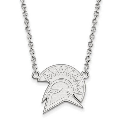 Black Bow Jewelry 14k White Gold San Jose State Spartans NCAA Necklace 18 Inch
