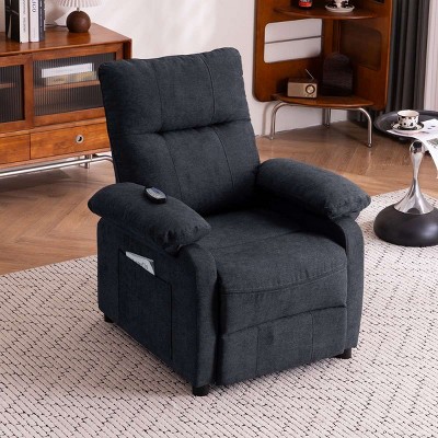 Chenille Fabric Recliner Chair for Elderly,Seniors-Manual Push Back Recliner,8-Point Massage Recliner Chair for Living Room Bedroom-Coolbibila