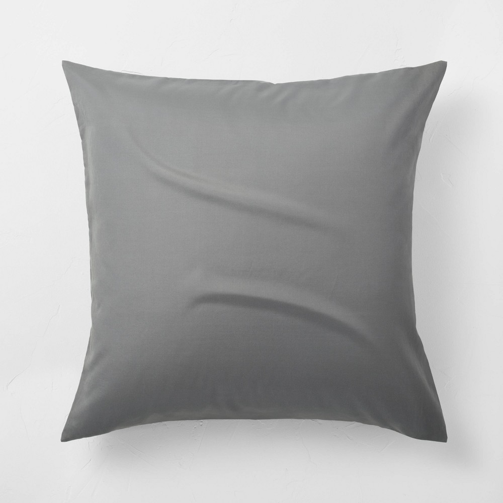 Photos - Pillowcase Euro Lyocell Cotton Blend Comforter Sham Dark Gray - Casaluna™