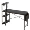 Bestier 52 inch Gaming Computer Desk with LED Lights & Shelves in Black Marble, Reversible desk - 2 of 4