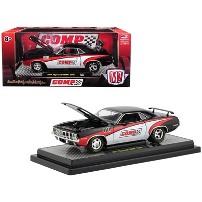 1971 Plymouth HEMI Barracuda "Comp Cams" Black w/White & Red Ltd Ed 5,880 pcs Worldwide 1/24 Diecast Car by M2 Machines