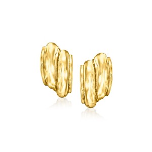 Ross-Simons Italian 18kt Gold Over Sterling Curved Ribbed Earrings - 1 of 4