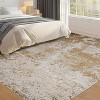 Modern Washable Low Pile Rugs - Soft Abstract Carpet for Living Room, Bedroom, Dining Room, Apartment & Bathroom - Neutral Design for Hardwood Floors - 3 of 4