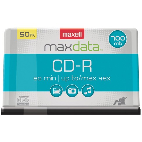 Maxell 648200, Premium Quality Noise free Surface Playback Recordable CDs  700Mb Storage 2x to 48x, Write Speed 80 minutes - Blank CDs, CD Storage &  Reusable Spindle Case Holder 100 Pack 