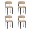 Homy Casa Set of 4 Teddy Upholstered Dining Chairs with Metal Legs, Modern Cozy Style, Beige - 4 of 4