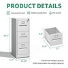 Munora - 3-Drawer Vertical File Cabinet with Lock - Heavy Duty for A4/Letter/Legal Files - White - 3 of 4