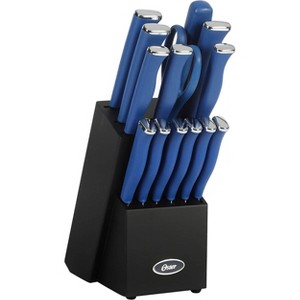 Oster Langmore 15 Piece Stainless Steel Blade Cutlery Set in Dark Blue - 1 of 4