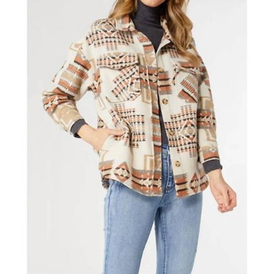 Women's Carrina Aztec Print Shacket With Pockets - COCO + CARMEN