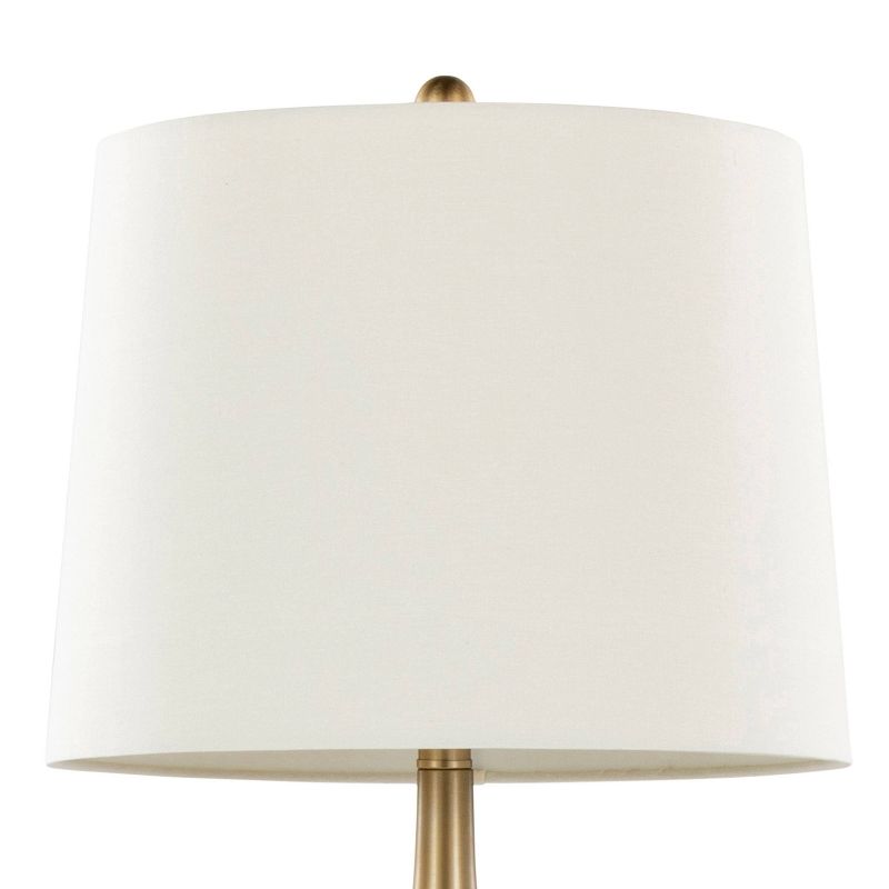 LumiSource (Set of 2) Pebble 29&#34; Contemporary Metal Table Lamps Gold Metal with White Linen Shade from Grandview Gallery, 5 of 8