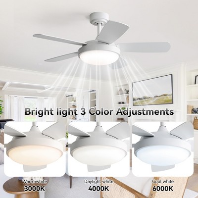 42 inch Ceiling Fans Light Kits with Remote Control Dimmable LED Reversible Noiseless Farmhouse Ceiling Fan for Bedroom Indoor/Outdoor