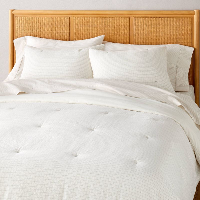 3pc Mini Grid Stitch Comforter Bedding Set - Hearth & Hand™ with Magnolia, 1 of 7