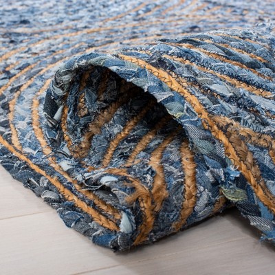 Handmade Blue and Natural Jute 4' x 6' Area Rug