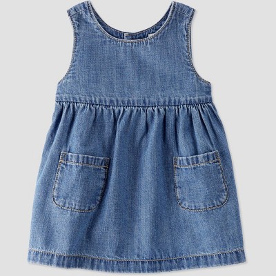 Image of Little Planet by Carter’s Organic Baby Girls' Chambray Dress - 3M