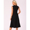 Allegra K Women's Sleeveless Pleated Ruffle Hem Crew Neck Tank Knitted Elegant Midi Dress - 4 of 4