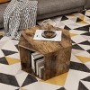 Gulches 15 Inch High Brown Finished Hexagonal Nightstand with 2 Open Shelves - 3 of 4