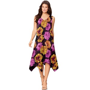 Roaman's Women's Plus Size Sleeveless Swing Dress - 1 of 4