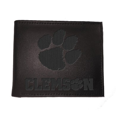 Evergreen NCAA Clemson Tigers Black Leather Bifold Wallet Officially Licensed with Gift Box
