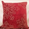 ChicFurnit Bed Pillows Christmas Snowflake Pillow Velvet Decor Pillow with Hidden Zipper Cotton Pillows for Living Room Decoration, Red, 20"*1"*20" - 3 of 4