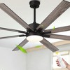 Bella Depot 72" Modern Black LED Ceiling Fan 6-Speed Reversible Chandelier with Dimmable Light and Remote - 3 of 4