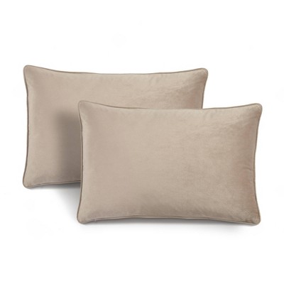 2pk Oversize Solid Soft Velvet Family-Friendly Pillow Covers - Lush Décor