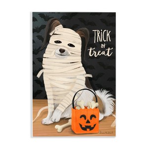 Stupell Industries Dog Wearing Mummy Costume Trick or Treat Halloween  Wall Plaque Art - 1 of 4