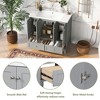 Vynxaria 36" Gray Freestanding Bathroom Storage Cabinet with Resin Sink and Adjustable Shelves - 4 of 4