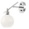 Elegant Lighting Collier 1 light Chrome and Frosted white glass left Wall sconce - 4 of 4