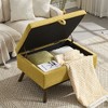 CAVINAS Mid-Century Lift-Top Storage Ottoman Bench– Solid Wood Frame with Safety Hinge, Versatile Coffee Table & Seating, Ottoman with Storage - 4 of 4