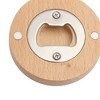 Unique Bargains Bottle Opener Magnetic Beer Opener Beech Wood Light Brown 2.56"x0.59" 1 Pcs - 4 of 4
