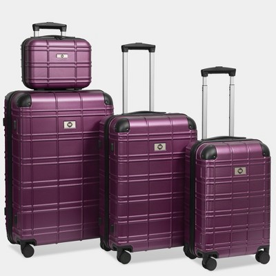 Luggage Set 4 Piece Suitcase Set 12" 20" 24" 28" Hardside Travel Luggage Sets With Spinner Wheel TSA Lock
