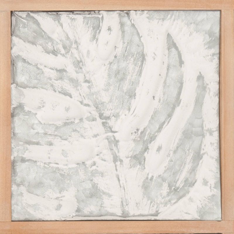 Metal Leaf Tropical Wall Decor with Wood Frames Gray - Olivia &#38; May, 4 of 6