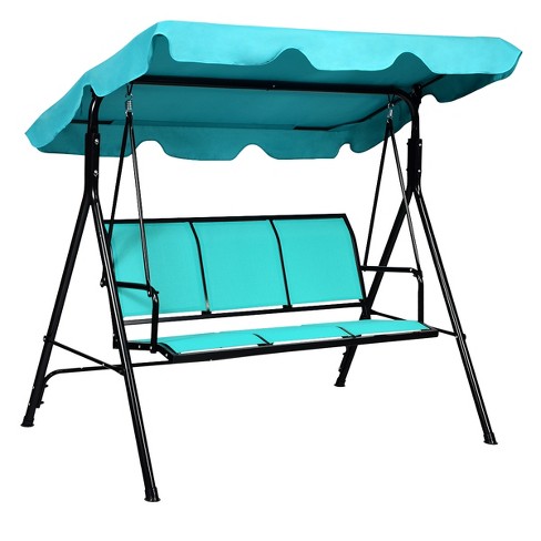 Costway outdoor patio 3 person porch swing bench chair with canopy hot sale