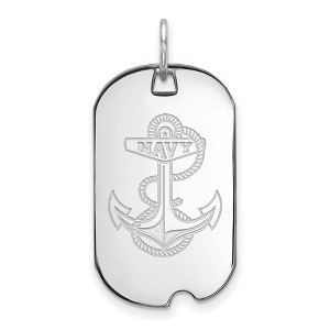 Black Bow Jewelry 10k White Gold Navy Midshipmen NCAA Pendant - 1 of 3