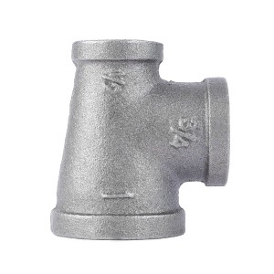 Pipe Decor 1 in. x 1/2 in. x 3/4 in. Black Reducing Tee - 1 of 4