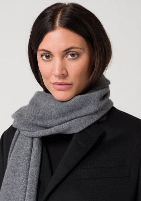 Pearl Gray Cashmere Scarf Women. 100 Percent Pure Light Gray 