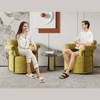 KWPZQEB 360¡ã Swivel Accent Chair, Modern Round Swivel Barrel Chairs with Metal Legs, Upholstered Sofa Arm Chairs for Bedroom, Reading, Office - 4 of 4