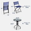 Best Choice Products 3-Piece Patio Bistro Dining Furniture Set w/ Round Textured Glass Tabletop, Folding Chairs - 2 of 4