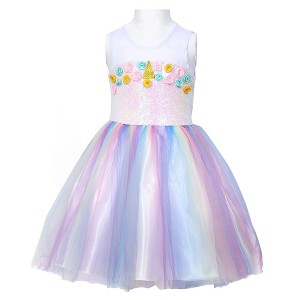 Whizmax Dress for Girls, Halloween Princess Costume with Beautiful Wings and Headband - 1 of 4