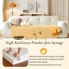 3-Seater Sofa Upholstered Sofa with Tufted Style, Full Sponge Compression Design&No Assembly Required, Chenille,  Beige/Navy Blue-ModernLuxe - 3 of 4