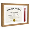 Americanflat 11x16 Oak Graduation Frame | 2 Opening Mat Displays 8.5"x11" Diploma or Certificate and Tassle. Tempered 2X Sawtooth Hangers. - 2 of 4