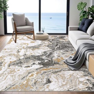 homfan Runner Rug Machine Washable Kitchen Runner Rugs Soft Low Pile Modern Abstract Floor Rug Marble Carpet Runners for Hallway Entryway Bedside - 1 of 4