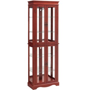 Gulches Elegant Lighted Curio Cabinet - Adjustable Shelves with Built-in Lighting, Quiet Hinges for Wine, Collectibles & Home Decor - 1 of 3