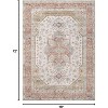 Washable Floral Print Area Rug, Indoor Vintage Carpet, Non-Slip Non-Shedding Low Pile Floor Mat for Bedroom Living Room Dining Room Office - 2 of 4