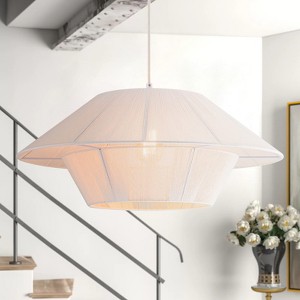 Rennnsan Gavrina 23"W 1-Light Lantern Vintage Dimmable Pendant in Beige - 1 of 4
