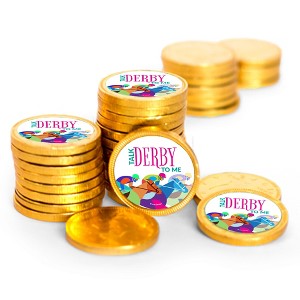 84ct Kentucky Horse Derby Race Candy Party Favors Chocolate Coins (84 Count) By Just Candy - 1 of 3